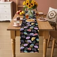 thumbnail image 2 of Spring Flowers Table Runner - 70 Inch Long Watercolor Floral Vintage Black Cotton and Linen Blended Dress Scarves Farmhouse Table Runner for Kitchen Dining, Coffee Table, 13" x 70", 2 of 8