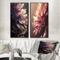 thumbnail image 1 of Designart "Pink and Gold Abstract Leaf Design III" Leaves Framed Wall Art Set Of 2 - Blue Floral Frame Gallery Set For Office Decor, 1 of 6