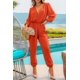 thumbnail image 5 of Mono Enterizo PRETTYGARDEN con Cuello en V y Cinturón Naranja Talla M, 5 of 7