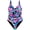 Colorful Leaves, variant on Women's Twist Front One Piece Swimsuit for Lady Ruched Tummy Control One Piece Bathing Suits for Women Black Size M