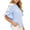 Dark Blue, variant on Flutter T-Shirts for Women Casual Short Sleeve Gingham Crew Neck Blouse Loose Daily Wear Ruffle T-Shirt S