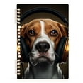 thumbnail image 2 of Dog Music Earphone Ring Binder Notebook Journey Note Diary College Ruled Spiral Notebook Study Loose Leaf Paper A5 60 Pages, 2 of 8