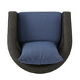 thumbnail image 4 of Dillard Outdoor Wicker Swivel Club Chair with Cushions, Multibrown and Navy Blue, 4 of 12