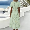 thumbnail image 7 of Maxi Dresses for Women Crossover Wrap V Neck Short Sleeve Summer Dress Elastic High Waist A-Line Casual Party Work Dress, 7 of 7