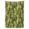 thumbnail image 3 of Ambesonne Cat Tablecloth Rectangular Table Cover, Kitten Silhouettes Jungle, 60"x84", Green Dark Green Cream, 3 of 4