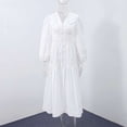 thumbnail image 3 of Boho Maxi Dress with Embroidery (L, White), 3 of 6