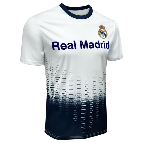 Icon Sports Men Compatible with Real Madrid Sublimation Logo Poly Soccer Jersey - White L