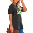 thumbnail image 2 of Anbech Shamrock St. Patrick's Day Plus Size T-Shirts for Women Graphic Leopard Clover Print Oversize Short Sleeves T-Shirt with Round Neck, 2 of 4