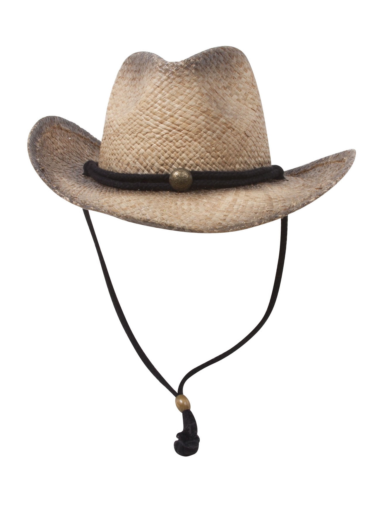 MG Tea Stained Raffia Straw Cowboy Hat 