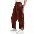 thumbnail image 3 of Women's High Waisted Wide Leg Casual Pants with Side Stripe Drawstring Elastic Waist Loose Fit, 3 of 8