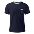 thumbnail image 5 of Black T Shirts Mens Xl Quarter Sleeve Big & Tall Plus Size Tees Comfy Gradient Round Neck Summer Casual Vacation Basic Shirts, 5 of 5