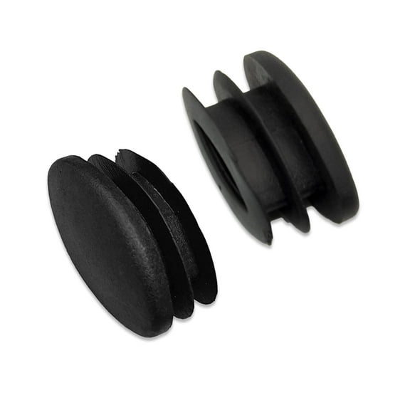 Flyshop 4PCS 15 x 30 mm (5/8" x 1-3/16") OD Black Chair Plastic Plugs Olive Shape Tubing End Caps Tube Inserts Furniture Glides