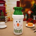thumbnail image 3 of Bewildely Funda para botella de vino con cordón de alce, de comedor de felpa, ropa de lentejuelas, decoración del hogar, bolsa de champán, Kits de decoración para fiestas Muñeco de nieve Bewildely HA068247-02, 3 of 6