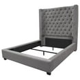 thumbnail image 3 of Bowery Hill Transitional Velvet Upholstered High Profile Cal King Bed in Gray, 3 of 4