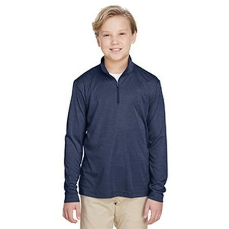 Youth Zone Sonic Heather Performance Quarter-Zip - SP DRK NVY HTH - M