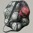 thumbnail image 2 of Large Capacity Sports Ball Bag Sling Shoulder Strap Soccer Basketball Mesh Net Bag Drawstring Storage Bag (Black), 2 of 7
