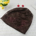 thumbnail image 6 of SPRING PARK Women Turban Hats Slouchy Knitted Cap Flower Lace Butterfly Beanies Hat, 6 of 7