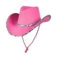 thumbnail image 2 of Adult Sequin Cowboy Hat Western Cowgirl Hat Texan Country Cowboy Hatsfor Women Fancy Dress Accessory,One Size, 2 of 5