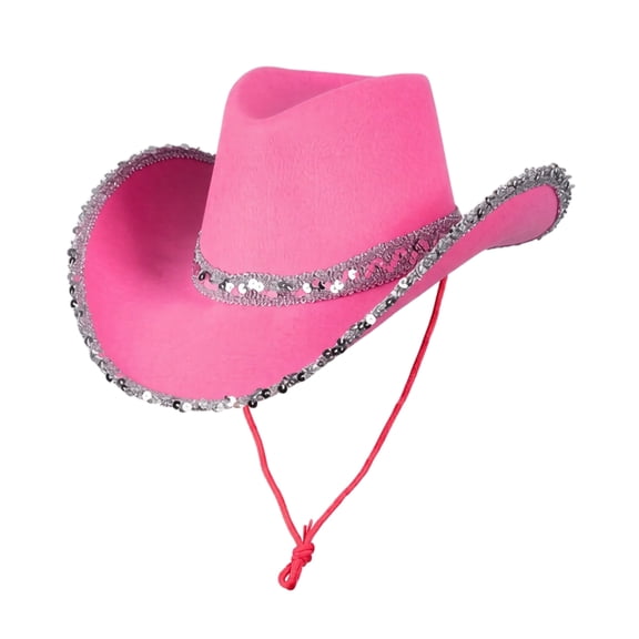Cowboy Hats for Women Large Sequin Cowgir𝐥 Rodeo Fedora Western Retro Classic with Dazzling,One Size