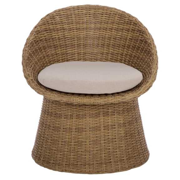 Safavieh Drew Scandinavian Metal and Rattan Barrel chair, Natural/Taupe