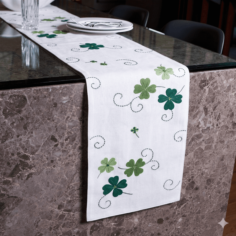 Ditzy Shamrock 100% Polyester Runner 13"x70"