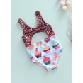 thumbnail image 4 of Baby Girls One-piece Swimsuits, Biscuit/Cake Print Sleeveless V-neck Cutout Bathing Suit Swimwear, 4 of 9