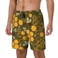 thumbnail image 2 of Daiia Bees and Honeycombs Mens Swim Trunks Swim Shorts Quick Dry Swim Shorts with Mesh Lining Pockets-XX-Large, 2 of 9