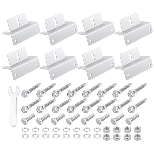 Juego de 8 soportes en Z para panel solar Uxcell, soportes de montaje de panel solar de aluminio ligeros con llave