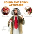 thumbnail image 3 of Best Choice Products Rotten Ronnie Standing Animatronic Zombie Scary Halloween Prop w/ Pre-Recorded Phrases, 3 of 7