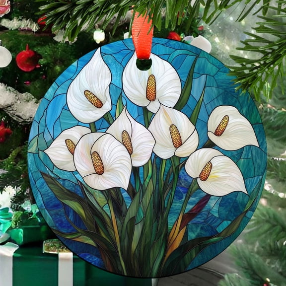 Peace Lily: Ornament Style Wall or Window Hanging, 2025, Holiday Decoration, Seasonal Keepsake Gift, Unique Collectible, Window Hanging, Home Decor 2025, Festive Home Accent,