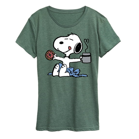Peanuts - Donut Coffee Snoopy - Women's Short Sleeve Graphic T-Shirt