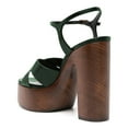 thumbnail image 3 of FSJ Women Graceful Round Open Toe Chunky High Heel Platform Sandals Ankle Strap Buckle Comfortable Prom Party Brunch Dress Shoes Size 7 Green, 3 of 4