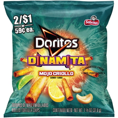 Doritos Dinamita Mojo Criollo Sazonado Flavored Tortilla Chips 1.125 Ounce Plastic Bag