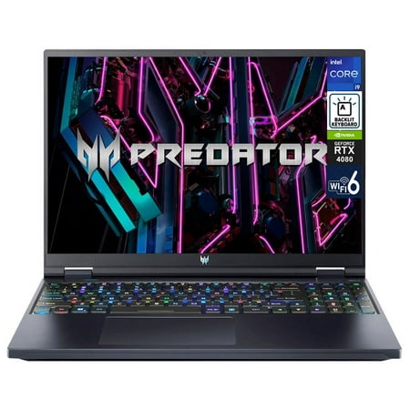Acer Predator Helios 16 Gaming Laptop 16" WQXGA IPS 240Hz (24-Core Intel i9-13900HX, GeForce RTX 4080, 16GB DDR5, 2TB SSD, GeForce RTX 4080, 16.0in 240 Hz Wide QXGA (2560x1600), Win 11 Pro)