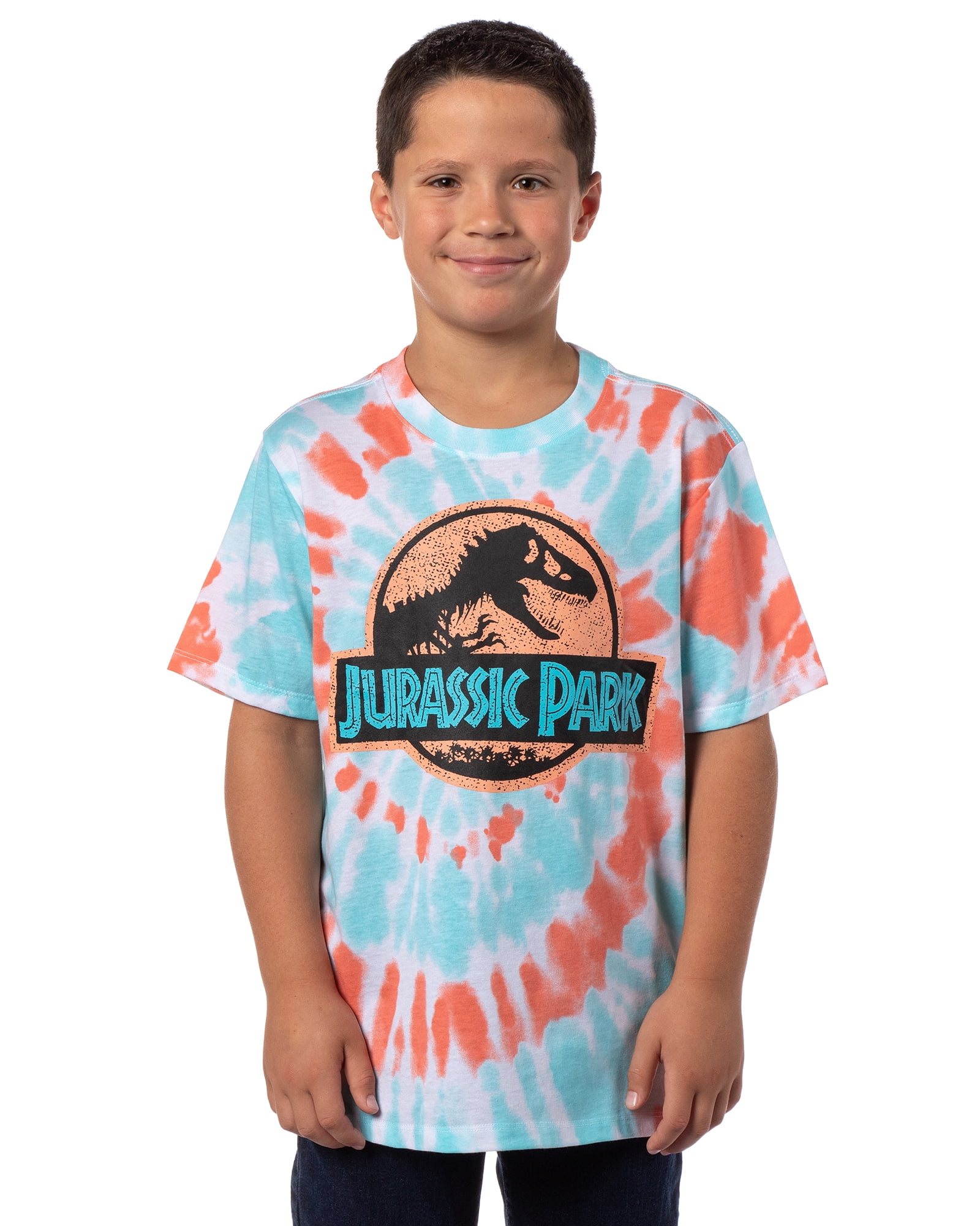 Jurassic World Boy's Jurassic Park Logo Tie Dye Short Sleeve T