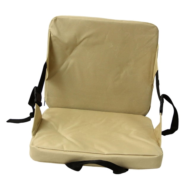 Cojín portátil para asiento de estadio, silla de suelo, tapete para sentarse, tela Oxford, cojín grueso con respaldo para acampar, eventos deportivos, caqui