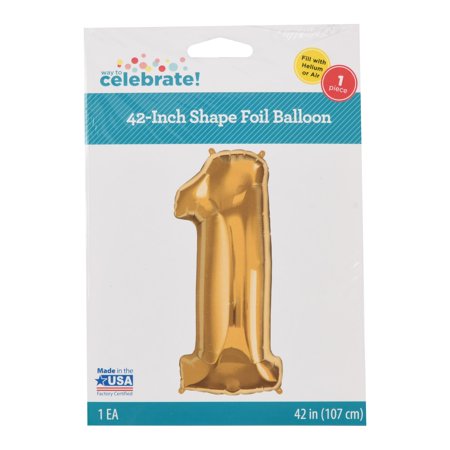 Way To Celebrate 38" Number 1 Gld/slv Foil Balloon