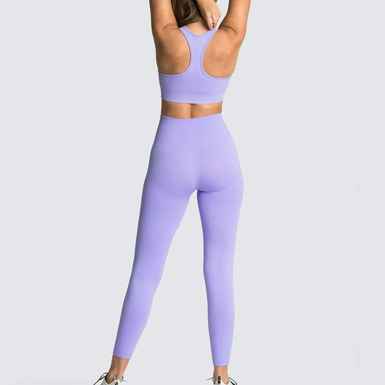 Jalioing Yoga Sets for Women Spaghetti Strap Tank Short Top Solid Color  High Waist Leggings Skinny Soft Suits (Medium, Light Blue)