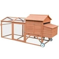 thumbnail image 2 of Topcobe 96.5" Chicken Coop Wooden Hen House Poultry Cage Pen Portable with Wheels and Nesting Box, Chicken Cage for Backyard Outdoor, Outdoor Pet Shelter, Small Animal Habitat, Natural, 2 of 11
