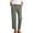 Army Green, variant on Women Solid Cotton Linen Blend Straight Leg Dress Pants, Slim Fit Cropped Casual Trousers with Pockets for Office Daily Vacation Wear