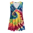 thumbnail image 3 of Viikei Womens Summer Dresses,Summer Dresses for Juniors,Women's Tie Printed Casual Loose Pleated Sleeveless V-neck Dress with Pockets Multicolor L, 3 of 6