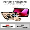 thumbnail image 4 of iPhone 11 Pro Case,Dteck Shockproof Rubber Rugged Case Hybrid Hard Ring Holder Kickstand Slide Camera Lens Protector Cover for Apple iPhone 11 Pro,Gold, 4 of 8