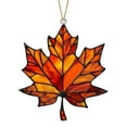 2Pcs Fall Maple Leaf Ornaments, 2024 Glitter Maple Leaves Shaped Wall
