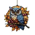 thumbnail image 2 of YOHAVEN Acrylic Owl Pendant Hanging Decor, Stained Glass Style Sunlight Reflection Window Wall Patio Ornament for Indoor Outdoor Fall Christmas Decorations Gift for Home, 2 of 3