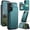 Green, variant on For Samsung Galaxy A37 Case with Card Holder, Wallet Flip Cover Case with RFID Blocking, Durable Leather Kickstand Magnetic Clasp Shockproof Phone Case for Women Men,Purple