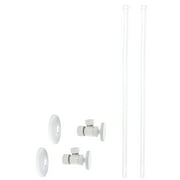 Westbrass 5/8" x 3/8" OD x 20" Bullnose Faucet Supply Kit with Round Handle Angle Valve, Powder Coat White