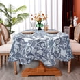 thumbnail image 5 of Oval Tablecloth 52 x 70 Inch Blue, Vintage Floral Tablecloth for Oval Table, Fabric Wrinkle Free Washable Waterproof Retro Tablecloth Oval Table Cloth for Kitchen Dining Room Table, 5 of 5