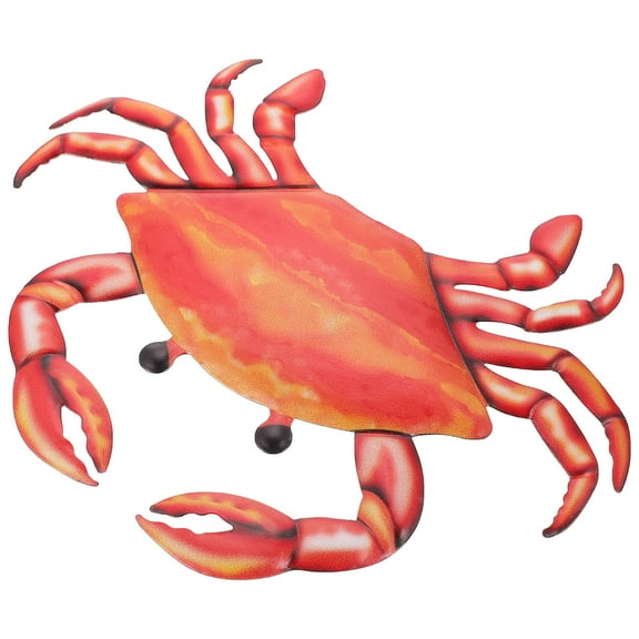 Houderco 1Pc Ocean Animal Wall Art Red Iron 9.8X7.3X0.1In For Bedroom Living Room And Colleagues