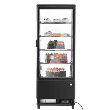 Commercial Cake Display Refrigerator, 3.5 Cu.FT Single-Door Merchandiser with Interior LED Lighting, Double-Layered Glass, Countertop/Floor Refrigerator, 110v