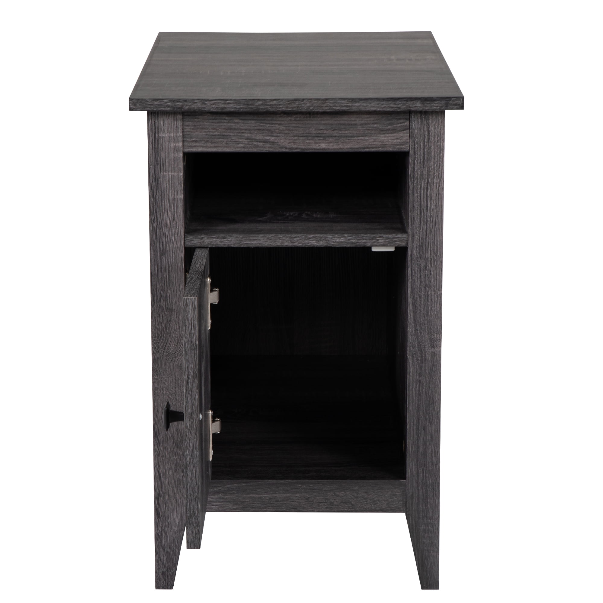 Private Jungle Farmhouse Nightstand Wooden Bedside End Table w/Switchable Door Bedroom Decor, Gray Private Jungle Farmhouse Nightstand Wooden Bedside End Table w/Switchable Door Bedroom Decor, Gray